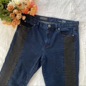 J. Crew Denim Color Block Black Blue Skinny Jeans